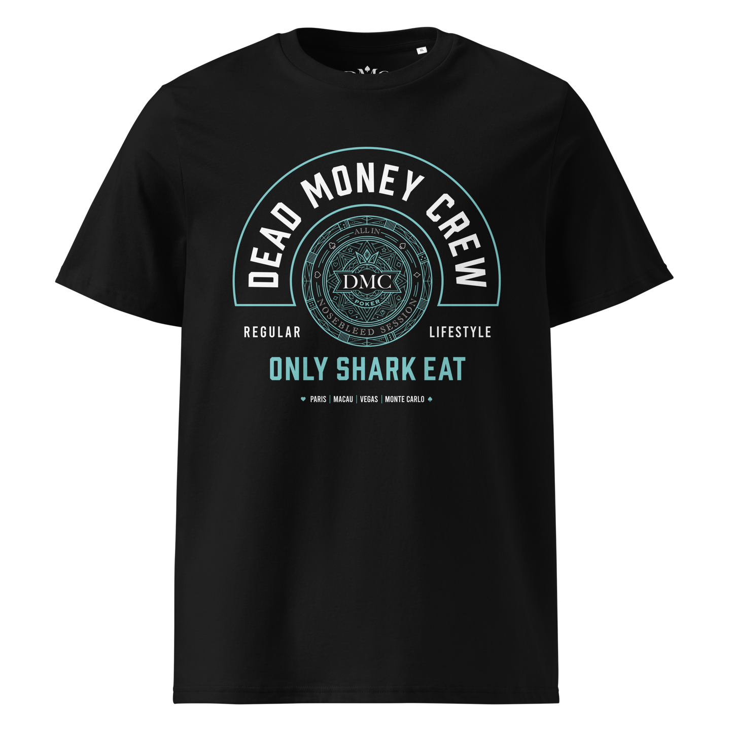 Tee Casino Royal Front Cyan