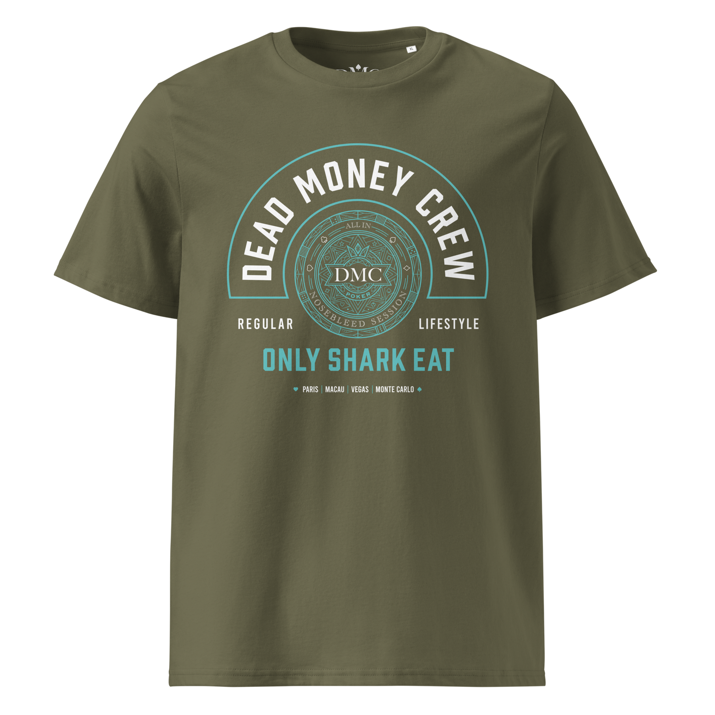 Tee Casino Royal Front Cyan